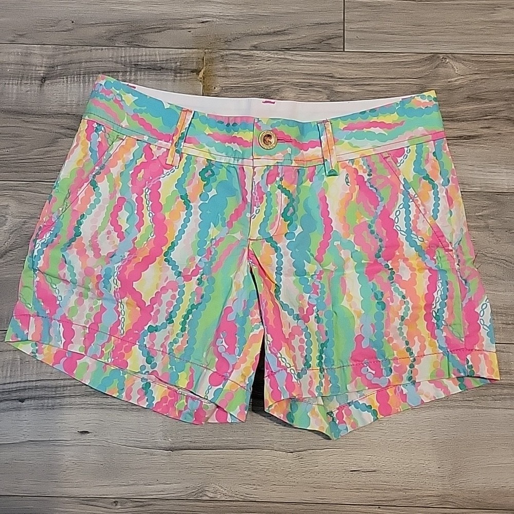 Lilly Pulitzer Shorts Womens 0 Multicolor The Callahan Shorts 5" Inseam 19277 - Picture 1 of 12